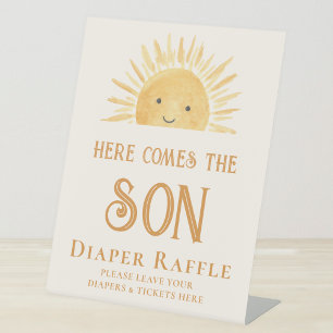 Diaper Raffle Sun Baby Shower Pedestal Sign