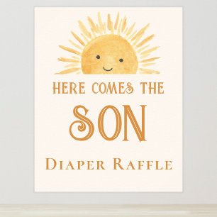 Diaper Raffle Sun Baby Shower Sign