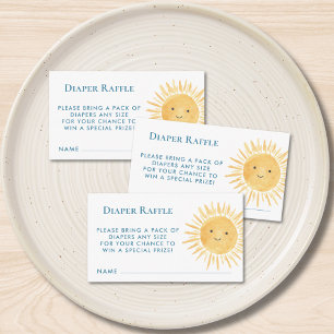 Diaper Raffle Sun Boy's Baby Shower Enclosure Card