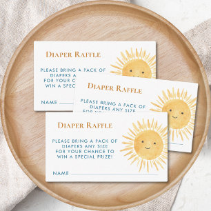 Diaper Raffle Sun Boy's Baby Shower Enclosure Card
