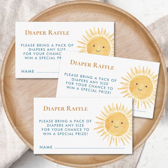 Diaper Raffle Sun Boy's Baby Shower Enclosure Card (Creator Uploaded)