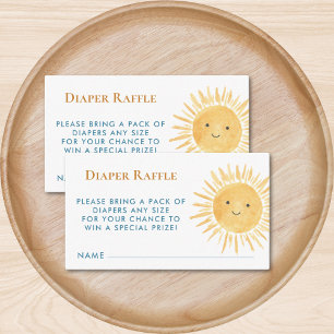 Diaper Raffle Sun-Themed Baby Shower Enclosure Card