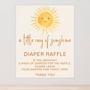 Diaper Raffle Sun-Themed Baby Shower Sign