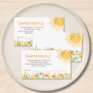 Diaper Raffle Sunshine Baby Shower Enclosure Card