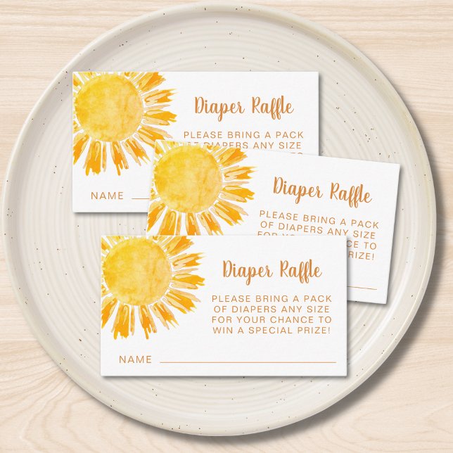 Diaper Raffle Sunshine Baby Shower Enclosure Card (Creator Uploaded)