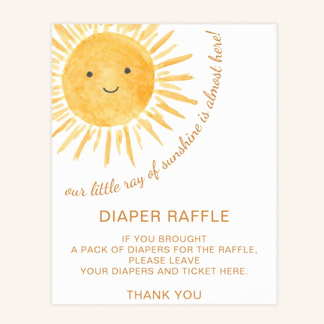 Diaper Raffle Sunshine Baby Shower Sign (Creator Uploaded)