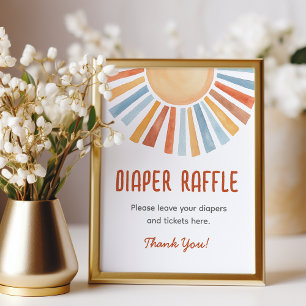 Diaper Raffle Sunshine Neutral Baby Shower Sign