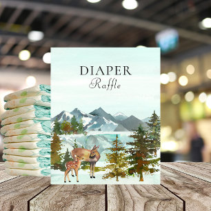 Diaper Raffle Table Rustic Deer Baby Shower Poster