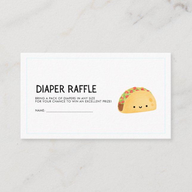 Diaper Raffle - Taco  Enclosure Card (Front)