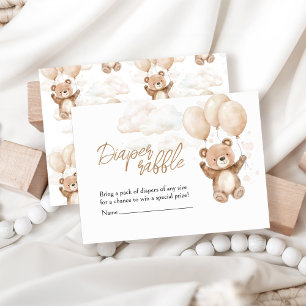 Diaper Raffle Teddy Bear Baby Shower Enclosure Card