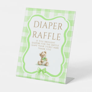 Diaper Raffle Teddy Bear Baby Shower Table Sign