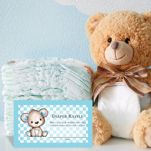 Diaper Raffle Teddy Bear Picnic Baby Shower Game Enclosure Card