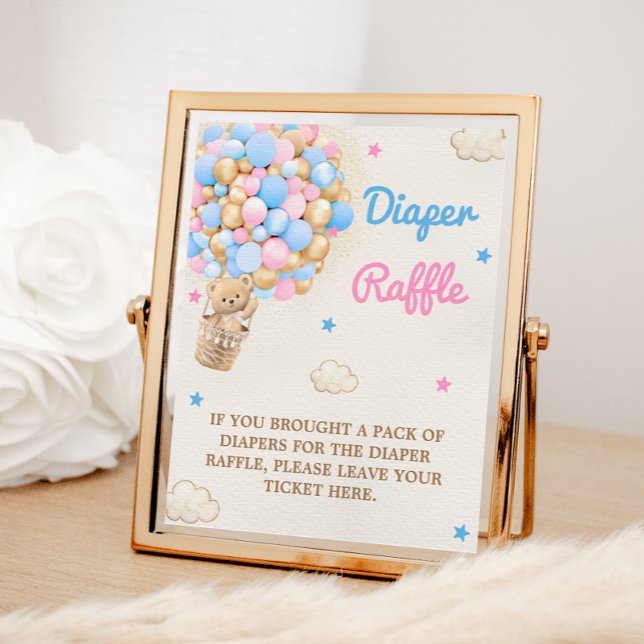 Diaper Raffle Teddy Bear Pink Blue Game Sign (Creator Uploaded)