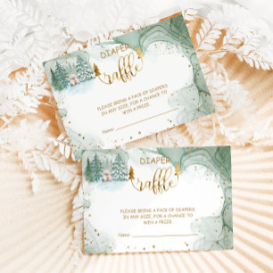 Diaper Raffle Ticket Bear Winter Baby Shower Enclosure Card