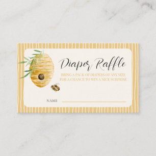 Diaper Raffle Ticket Bee Themed Baby Shower Game Enclosure Card
