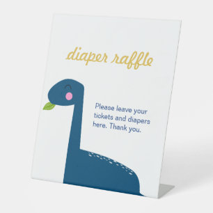 Diaper Raffle Ticket Dinosaur Baby shower Sign 