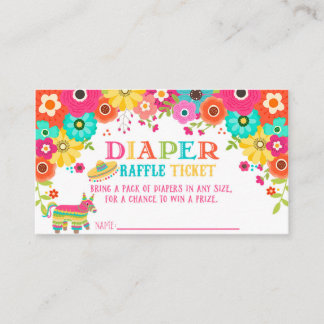 Diaper Raffle Ticket- Fiesta Theme Enclosure Card
