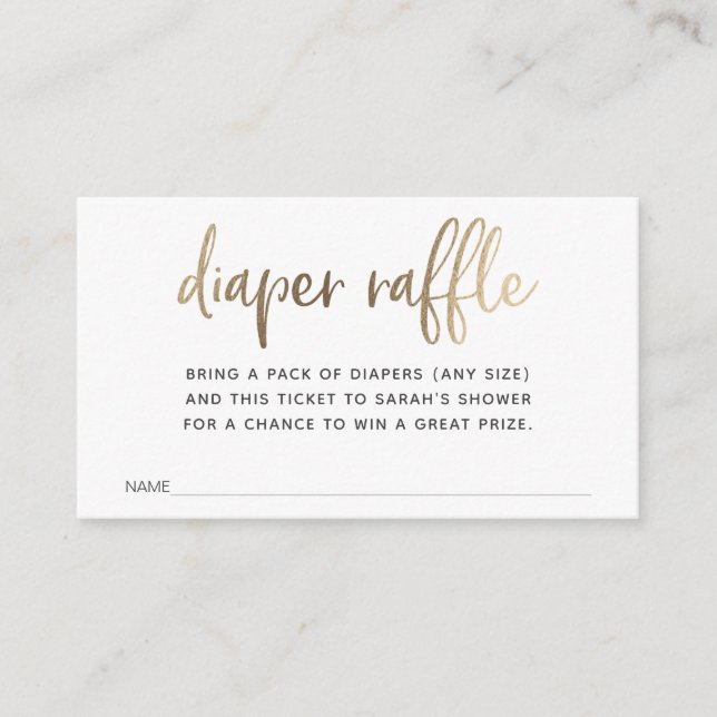 Diaper Raffle Ticket for Baby Shower Enclosure Card (Front)