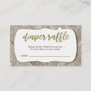 Diaper Raffle Ticket Insert for Rustic Invitation