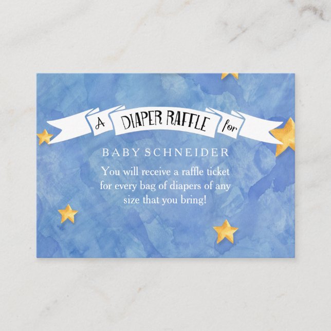 Diaper Raffle Ticket LOVE Moon n Back Baby Shower Enclosure Card (Front)