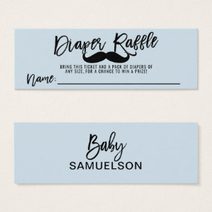 DIAPER RAFFLE Ticket Moustache Little Man Shower
