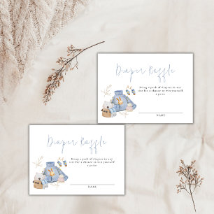 Diaper Raffle Ticket Winter Toys Girl Baby Shower Enclosure Card