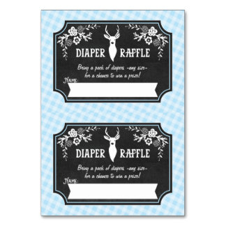 Diaper Raffle Tickets - 2 per card - Woodland