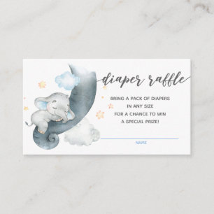 Diaper Raffle Tickets (Boy Sleeping Elephant) Enclosure Card
