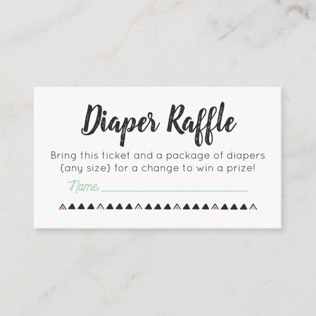 Diaper Raffle Tickets Enclosure Card (Front)