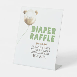 Diaper Raffle Tickets Here - Baby Shower Pedestal Sign