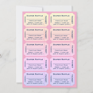 Diaper Raffle Tickets Invitation