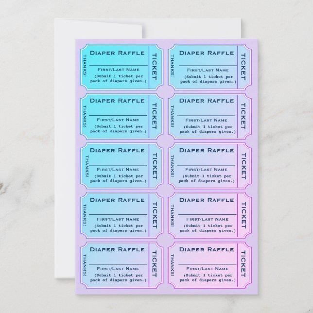 Diaper Raffle Tickets Invitation (Front)