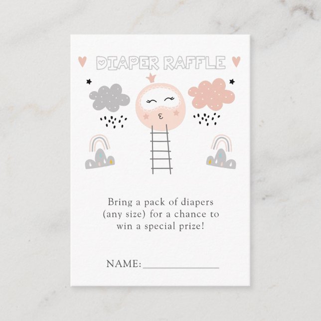 Diaper Raffle Tickets | Pathway to the Moon Enclosure Card (Front)