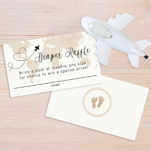 Diaper Raffle Travel Themed Baby Shower Enclosure Card