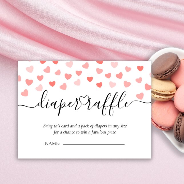 Diaper Raffle | | Valentine's Day Baby Shower Enclosure Card (Creator Uploaded)