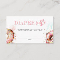 Diaper Raffle Watercolor Pink Doughnut Baby Shower