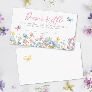 Diaper Raffle Wildflower Baby Shower Enclosure Card