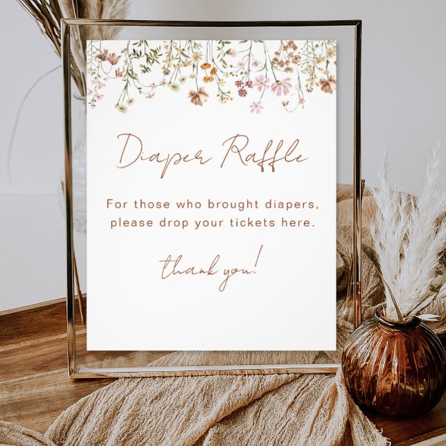 Diaper Raffle Wildflower Boho Baby Shower Photo Print (Creator Uploaded)