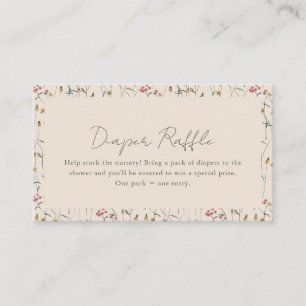 Diaper Raffle Wildflower Meadow Boho Baby Shower Enclosure Card