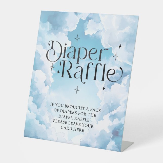 Diaper RaffleHeaven Sent Baby Shower Pedestal Sign (Front)