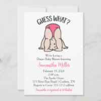 Diaper Shower Invitation for Baby Girl