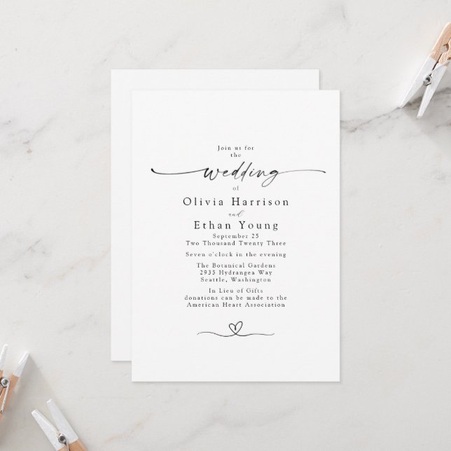 Diaphanie - Elegant Wedding Invitation (Front/Back In Situ)