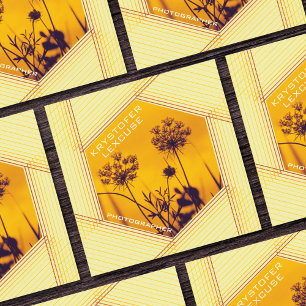 Diaphragm Hexagon Customisable Photo Photographer Square Business Card