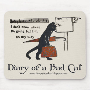 Diary of a Bad Cat Mousepad (Vintage Black Cat)