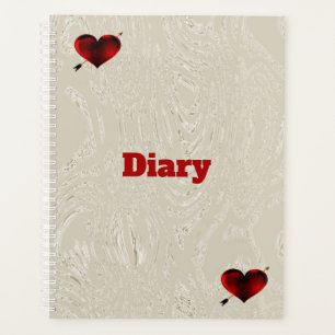 Diary With Hearts Spiral Notebook Planner
