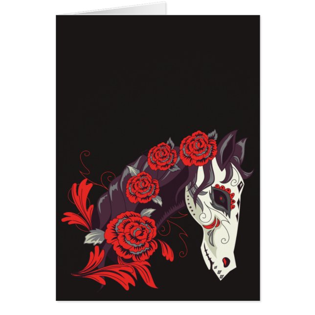 Dias de los Muertos Horse Skull with Roses (Front)