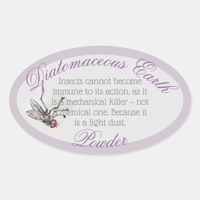 diatomaceous earth oval sticker (Front)
