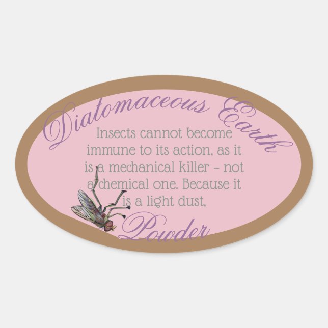 diatomaceous earth oval sticker (Front)