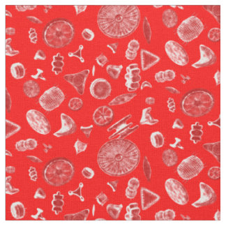Diatoms Red Fabric
