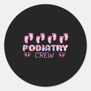 Diatry Crew Footprint Leopard Diatrist Valentine's Classic Round Sticker